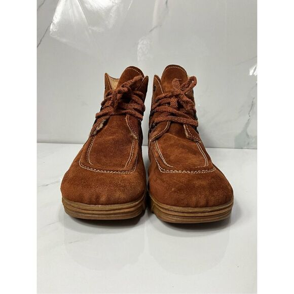 VINTAGE 50/60’s RARE J. S. RAUB Suede Sherpa lined shoes boots - Picture 5 of 8